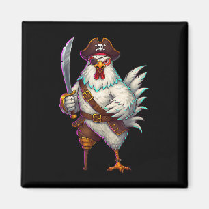 Pirate Chicken Funny Halloween Kostüm für Men Wom Magnet