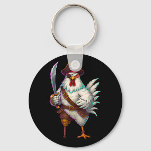 Pirate Chicken Funny Halloween Kostüm für Men Wom Schlüsselanhänger