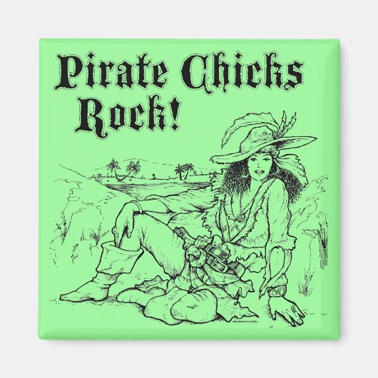 Pirate Chicks Rock! Magnet (Vorne)
