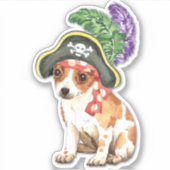 Pirate Chihuahua Vinyl Sticker (Vorderseite)
