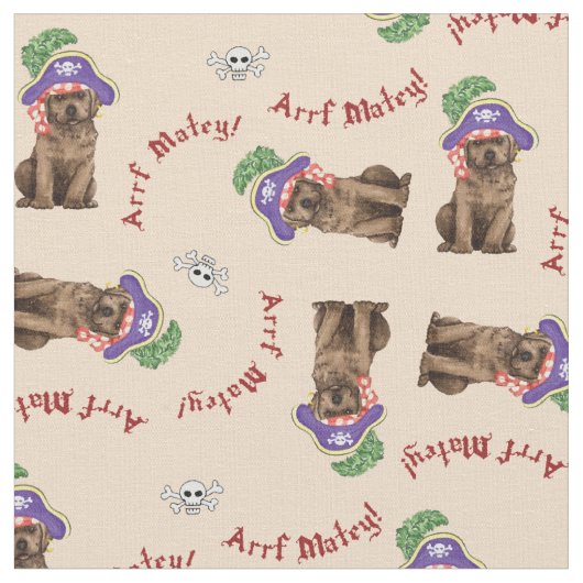 Pirate Chocolate Labrador Fabric Stoff (Nahaufnahme)