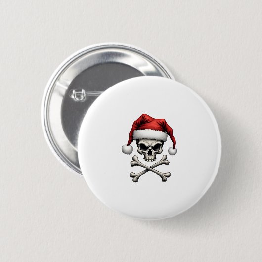 Pirate Christmas Skull & Crossbones Santa Hat. Got Button (Vorne & Hinten)