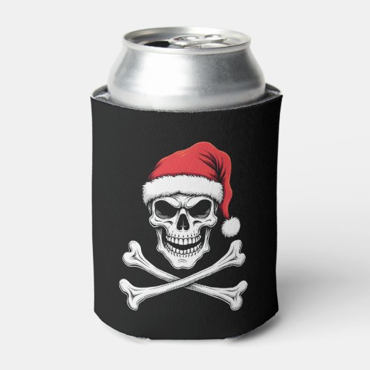 Pirate Christmas Skull & Crossbones Santa Hat. Got Dosenkühler (Kanne Vorderseite)