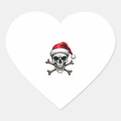 Pirate Christmas Skull & Crossbones Santa Hat. Got Herz-Aufkleber (Vorderseite)
