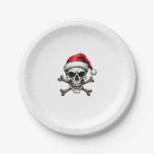 Pirate Christmas Skull & Crossbones Santa Hat. Got Pappteller (Vorderseite)