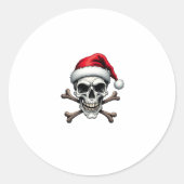 Pirate Christmas Skull & Crossbones Santa Hat. Got Runder Aufkleber (Vorderseite)