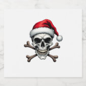 Pirate Christmas Skull & Crossbones Santa Hat. Got Schaumweinetikett (Einzelnes Label)