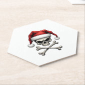 Pirate Christmas Skull & Crossbones Santa Hat. Got Untersetzer (angewinkelt)