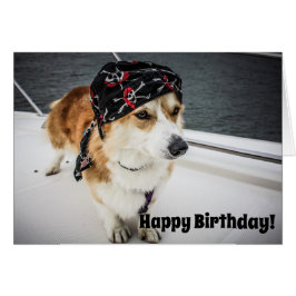 Pirate Corgi Birthday Card