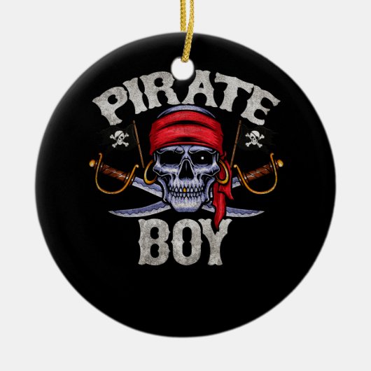 Pirate Costume Boy Captain Theme Party Halloween C Keramik Ornament (Vorne)