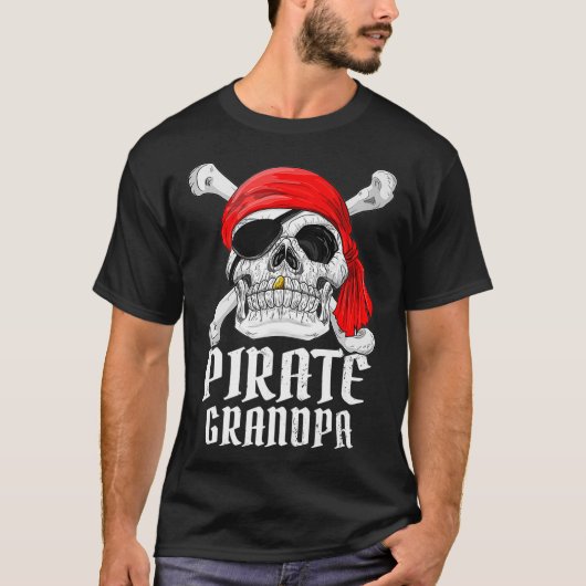Pirate Costume Grandpa Theme Party Halloween Man P T-Shirt (Vorderseite)