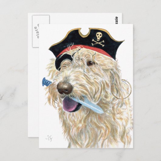 Pirate Cream Labradoodle Postkarte (Vorne/Hinten)