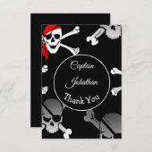 Pirate Crossbone Dankeschön Karte (Vorne/Hinten)