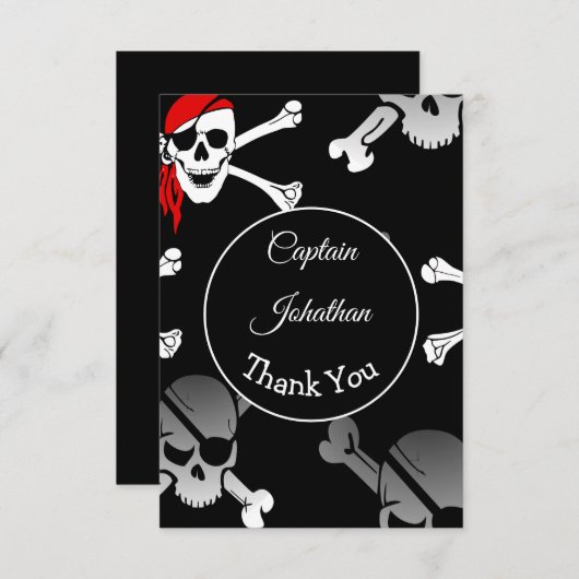 Pirate Crossbone Dankeschön Karte (Vorne/Hinten)