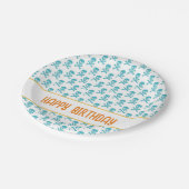 Pirate Crossbones Happy Birthday Kids Colorful Fun Pappteller (Schrägansicht)