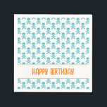 Pirate Crossbones Happy Birthday Kids Colorful Fun Serviette<br><div class="desc">Pirate Crossbones Silhouette in türkisblau,  gelb auf weißem Hintergrund mit individuellem HAPPY BIRTHDAY in orange. Großartiges Party-Dekor für JEDES Piraten-Party-Thema,  Kindergeburtstag,  Familienfreundliches Ereignis in JEDEM Alter. Farbenfroh,  künstlerisch,  Spaß. Mix und Match ganze Pirates / Kids Kollektionen von TMCdesigns.</div>
