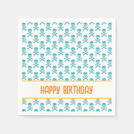 Pirate Crossbones Happy Birthday Kids Colorful Fun Serviette