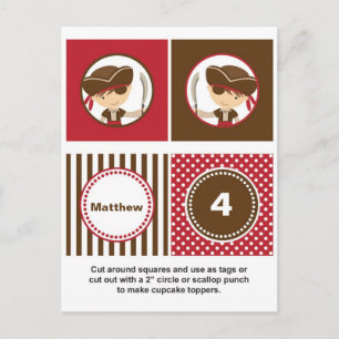 Pirate Cupcake Toppers Postkarte