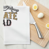 Pirate Dad Skull Sword Vintage Engraving Shirt_1 Geschirrtuch (Viertel Falte)