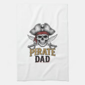 Pirate Dad Skull Sword Vintage Engraving Shirt_1 Geschirrtuch (Vertikal)