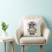 Pirate Dad Skull Sword Vintage Engraving Shirt_1 Kissen (Stuhl )