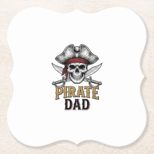 Pirate Dad Totenkopf Schwert Vintage Gravur Shirt_ Untersetzer