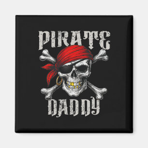 Pirate Daddy Piratenflagge Flag und Skull Crossbon Magnet