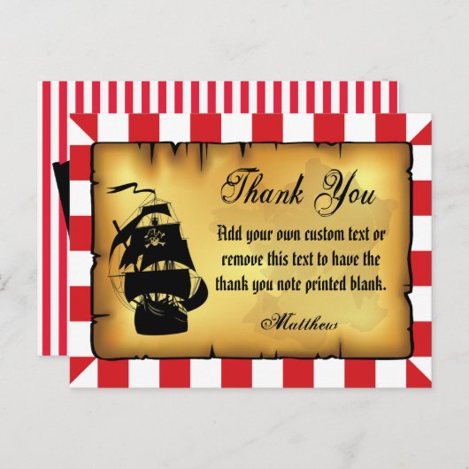Pirate danke Ihnen Karten (Vorne/Hinten)
