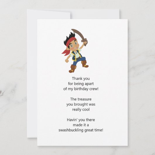 Pirate danke mitteilungskarte (Rückseite)