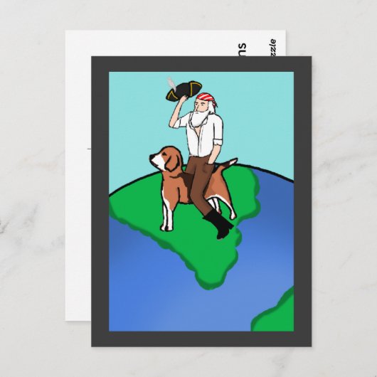 Pirate Darwin Postkarte (Vorne/Hinten)