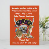 Pirate Days Lake Charles, Louisiana. 30 Farben Einladung (Stehend Vorderseite)