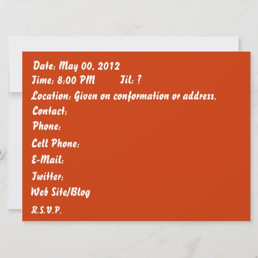 Pirate Days Lake Charles, Louisiana. 30 Farben Einladung (Rückseite)