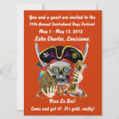 Pirate Days Lake Charles, Louisiana. 30 Farben Einladung (Vorderseite)