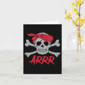 Pirate Dead Skull mit Augapatsch Halloween Karte (Gelbe Blume)