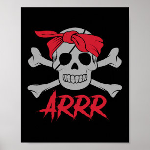 Pirate Dead Skull mit Augapatsch Halloween Poster