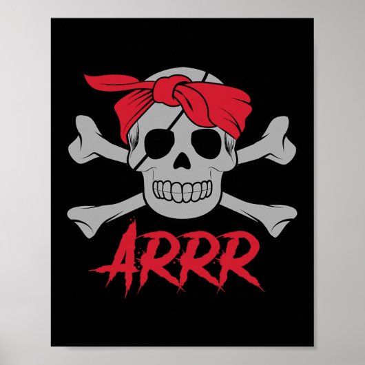 Pirate Dead Skull mit Augapatsch Halloween Poster (Vorne)
