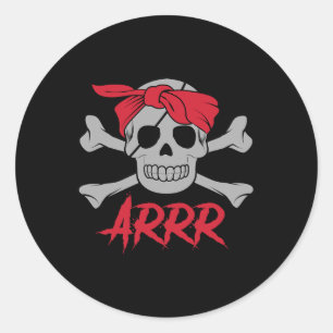 Pirate Dead Skull mit Augapatsch Halloween Runder Aufkleber