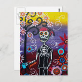 PIRATE DIA DE LOS MUERTOS POSTKARTE (Vorne/Hinten)