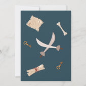 Pirate Dinosaur Party Animals Kindergeburtstag Einladung (Rückseite)