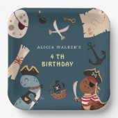 Pirate Dinosaur Party Animals Kindergeburtstag Pappteller (Vorderseite)