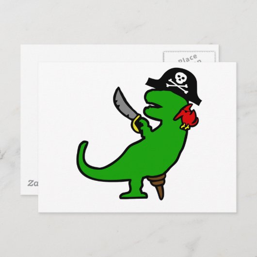 Pirate Dinosaur Postkarte (Vorne/Hinten)
