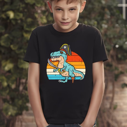 Pirate Dinosaur - Retro T-Rex Adventure T-Shirt