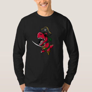 Pirate Dinosaur Rex Tyrannosaurus Halloween Costum T-Shirt