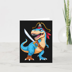 Pirate Dinosaur T Rex Boys Kids Funny Halloween Co Karte