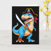 Pirate Dinosaur T Rex Boys Kids Funny Halloween Co Karte (Gelbe Blume)