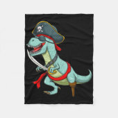 Pirate Dinosaur T Rex Fun Tyrannosaurus Halloween Fleecedecke (Vorderseite)