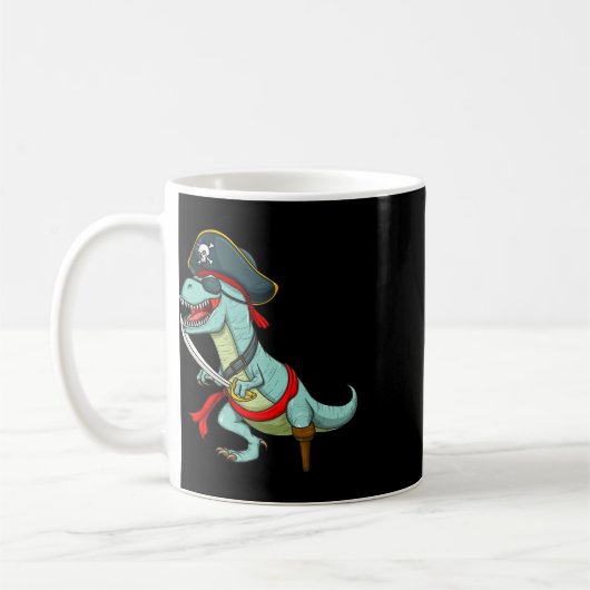 Pirate Dinosaur T Rex Fun Tyrannosaurus Halloween Kaffeetasse (Links)