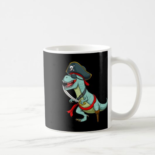 Pirate Dinosaur T Rex Fun Tyrannosaurus Halloween Kaffeetasse (Rechts)