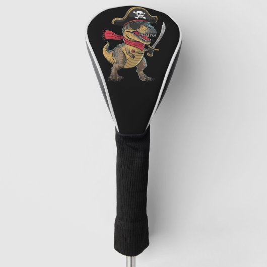 Pirate Dinosaur T-Rex Funny Halloween Kostüm Golf Headcover (Vorderseite)