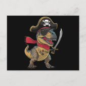 Pirate Dinosaur T-Rex Funny Halloween Kostüm Postkarte (Vorderseite)